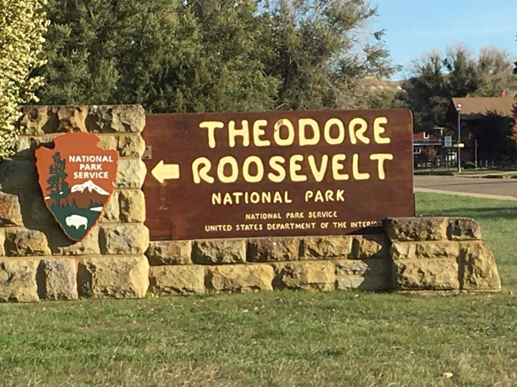 theodore roosevelt national park sign